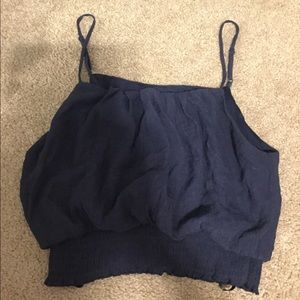 Navy Blue Crop Top